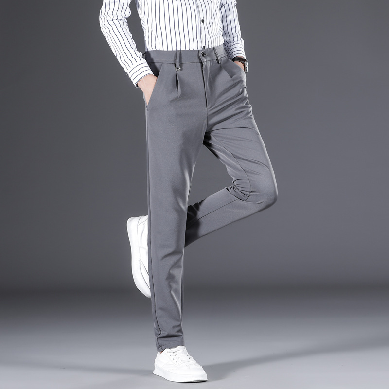 裤子男韩版潮流春夏季新款九分小西裤男士修身垂感西装裤休闲长裤