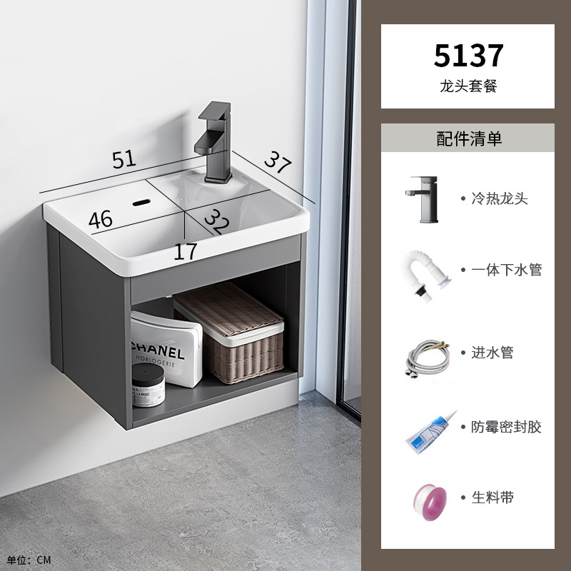 Lavabo de pared simple, pequeño apartamento, cerámica doméstica, lavabo integrado, armario, baño, piscina