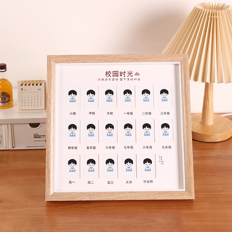 Wholesale commemorative photo frames for documenting growth and milestones, 1-inch campus photo frames, baby and children's picture frames, photo memories