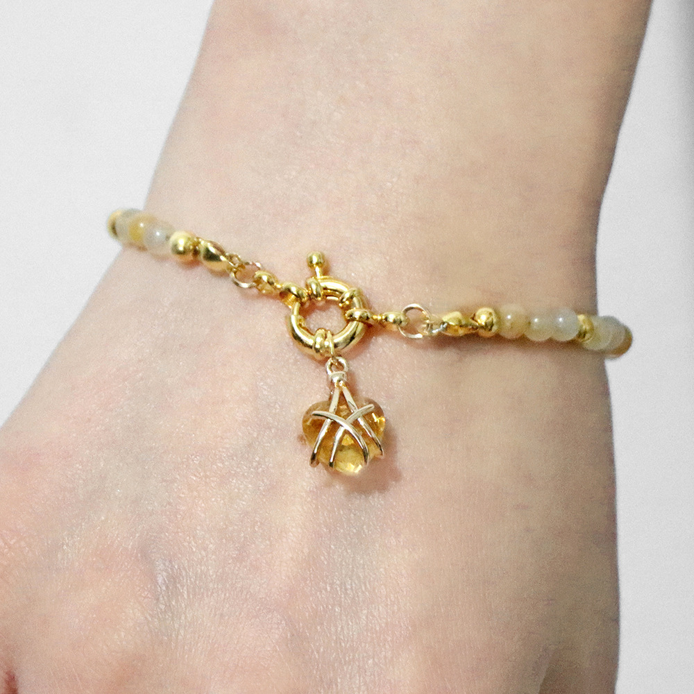 Bracelets Classification Elegant Heart Shape Natural Stone Beaded Bracelets