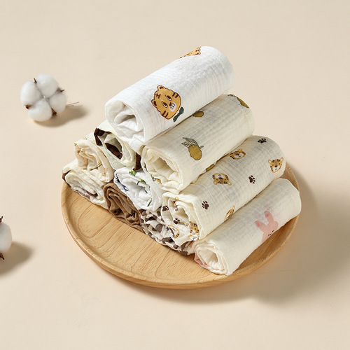 Newborn soft saliva towel baby pure cotton face wash small square towel baby special bath towel wash butt handkerchief