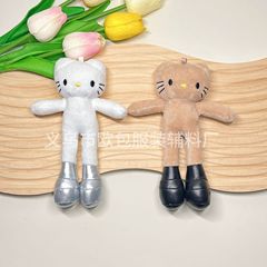 長い脚 kt 猫黒革キティぬいぐるみペンダント DIY スカートドレスアップ KT ハローキティかわいいペンダント漫画人形