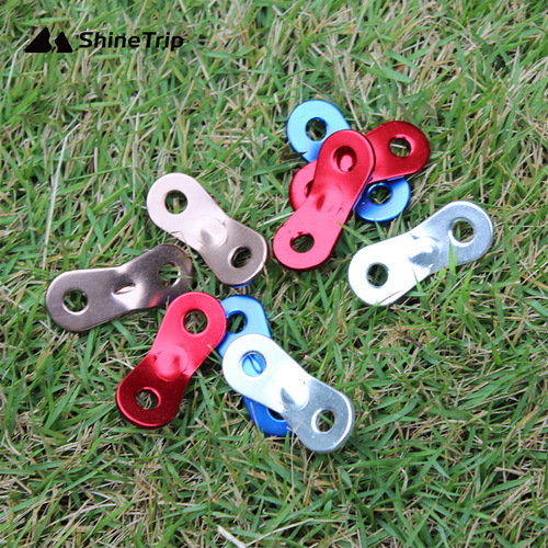 Shanqu Outdoor Dual Eye Aluminum Carabiner Wind Rope Clip Tarp Tent Anti-Slip Self-Tapping Adjustment Sheet Parasol Rope Clip Accessory