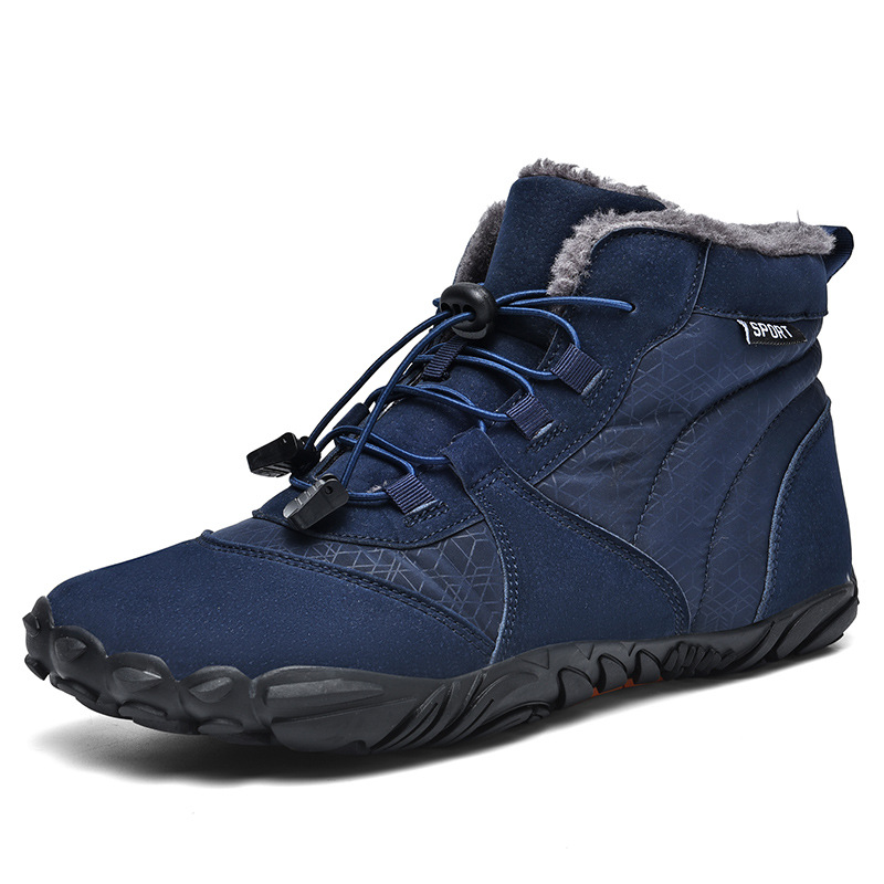 Nuevos zapatos de hombre al aire libre zapatos de algodón de alto nivel pareja con botas de nieve caliente antideslizante con una sola gruesa de camisa zapatos de montaña