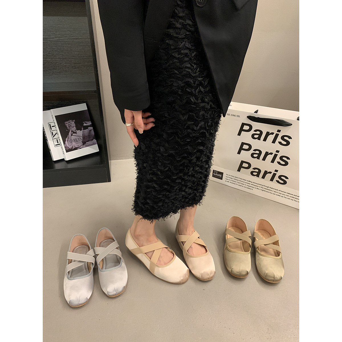 Flat Mary Jane Shoes for Women, 2026 Spring and Summer New Round-Toe Slip-On Fairy-Style Ballet Flats to Match with Skirts