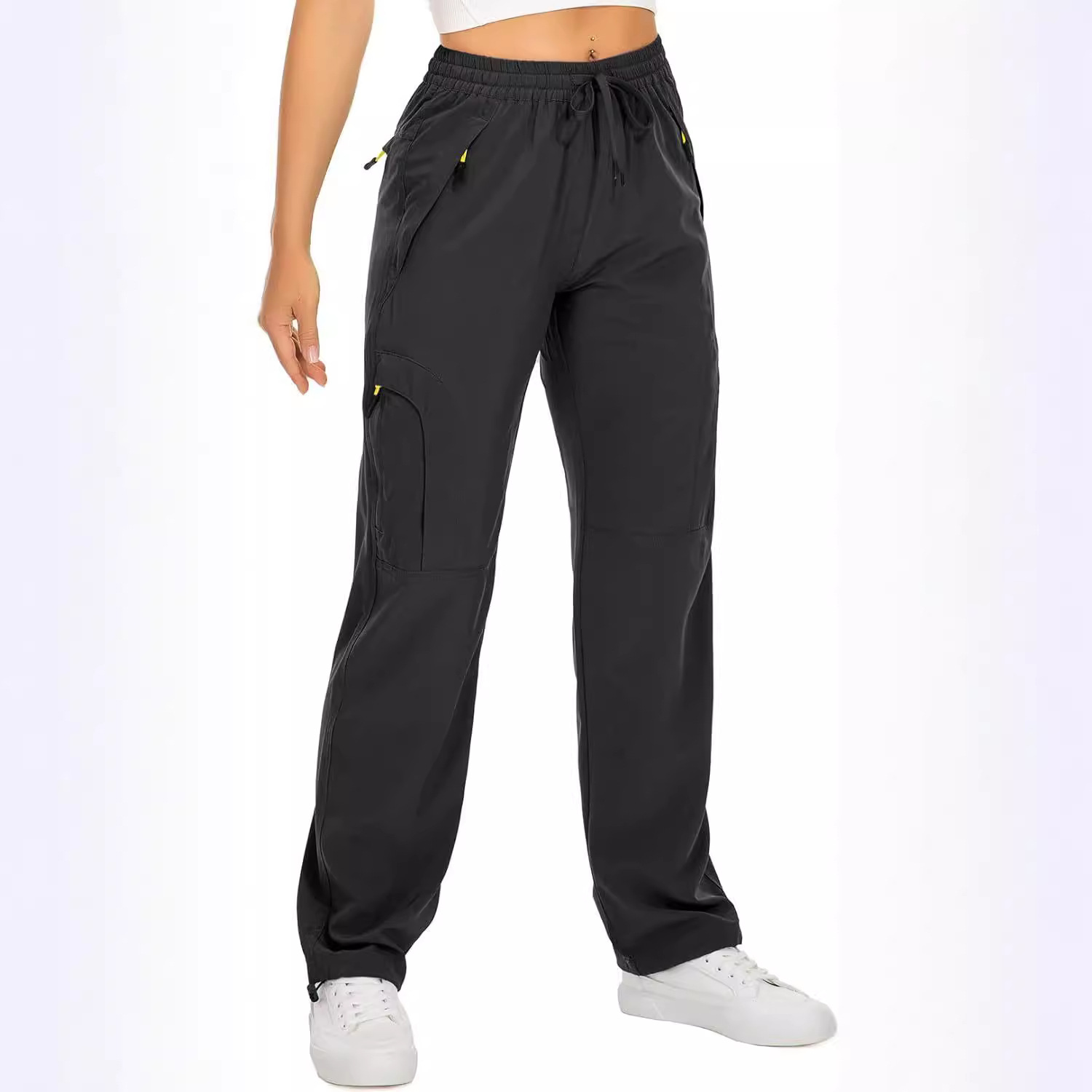 Cross-Border Amazon New Women's Casual Sports Comfortable Trousers Spliced Leg Elastic Overalls Trousers