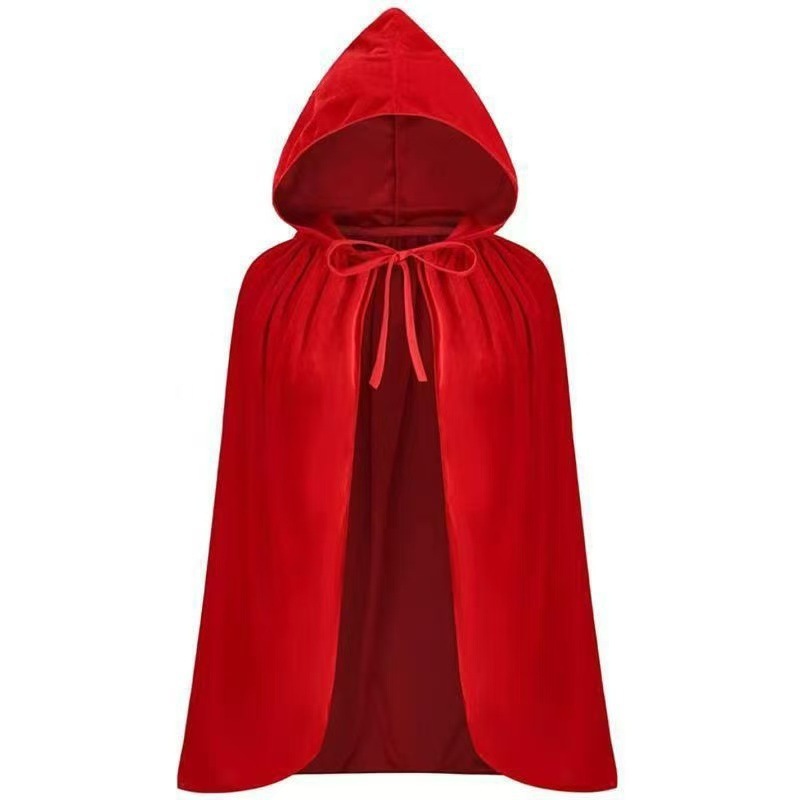 美しいハロウィン赤ずきんちゃんcosコスチュームフード付きマント子供用パフォーマンスクリスマスレースマントショートスタイル|undefined