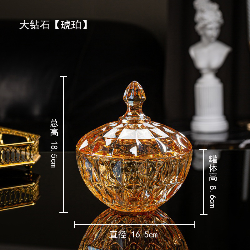 欧式玻璃罐香薰蜡烛罐糖果罐收纳摆件首饰品罐子消磁石水晶消磁碗|undefined