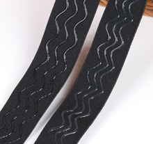 厂家直销 2cm-5cm 仿尼龙黑色松紧带 波浪形硅胶用于腰头内部止滑