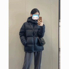 今年流行的棉袄潮牌黑色黑金棉服女冬季宽松连帽加厚情侣棉衣外套