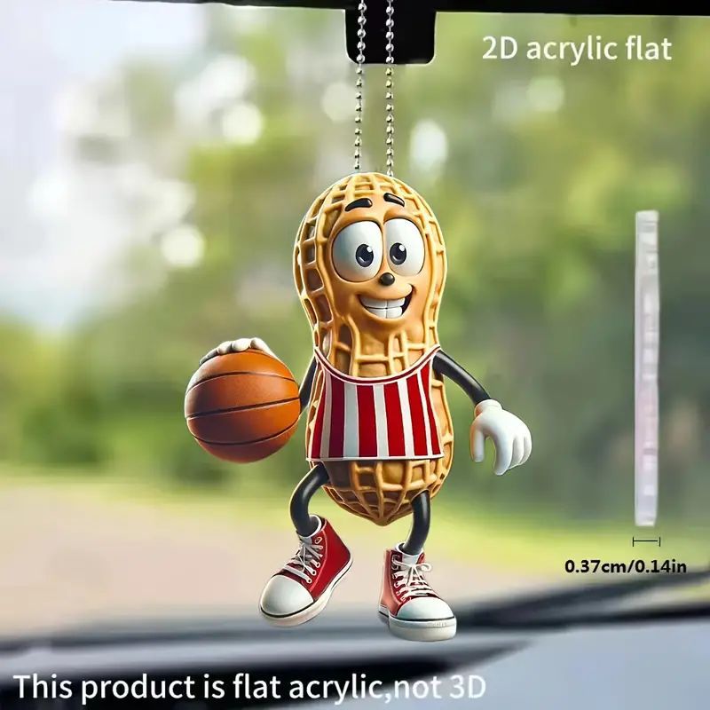 Creativo nuevo juego de baloncesto colgante de cacahuete plano transfronterizo automóvil espejo retrovisor interior decoración colgante llavero