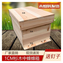 蜂箱中蜂煮蜡蜂箱标准蜂箱巢框平箱养蜂工具巢础十框蜂箱全套