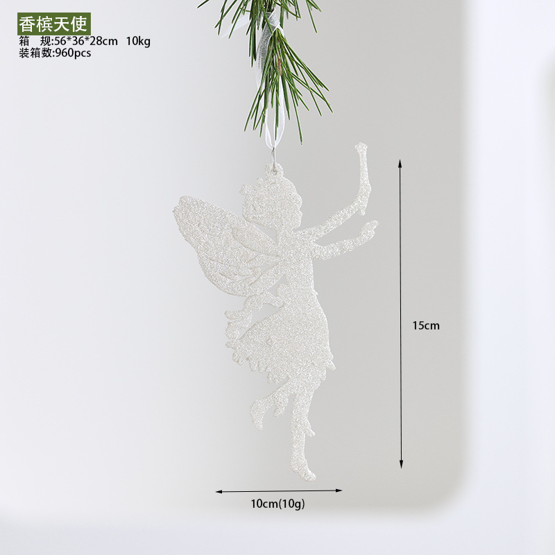 Colgante acrílico blanco polvo brillante colgante de Navidad pequeña estrella explosiva instrumento pequeño colgante de nieve decoración de Navidad