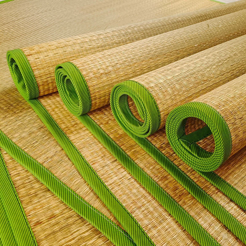 Место для рабочих-мигрантов, общежитие, старомодные соломенные коврики, домашние летние коврики, красные и белые счастливые цветы, соломенные коврики, пляжные коврики оптом