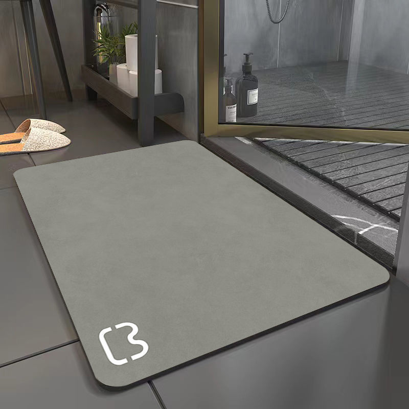 Modern Simple Bathroom Diatom Mud Mat Toilet Non-Slip and Dirty-Resistant Foot Mat Toilet Door Water Absorbent Quick-Drying Mat