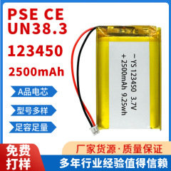 123450-2500mAhm リチウム電池ポリマー 3.7V スマートドアロック指紋ロック美容機器