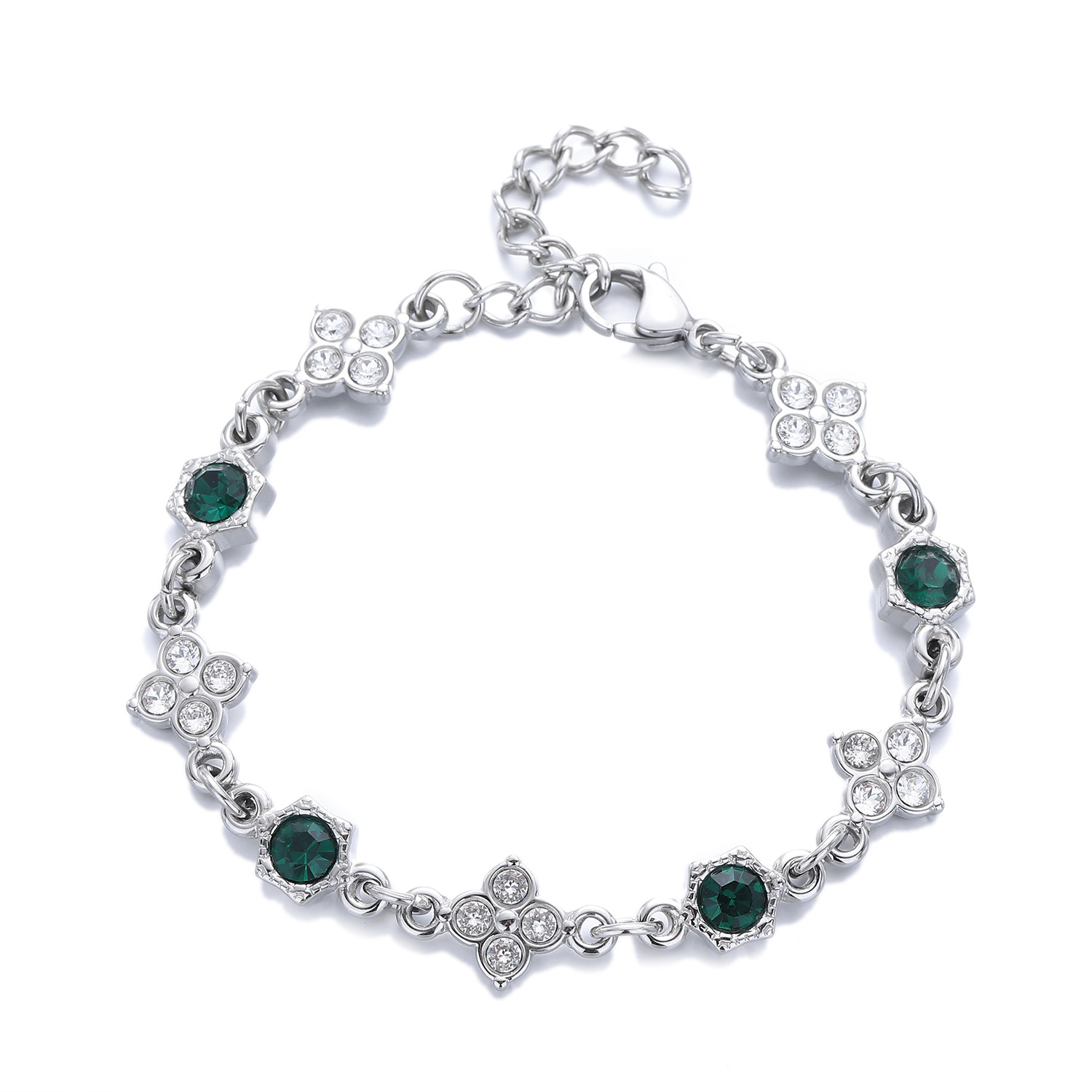 New High-End Lucky Four-Leaf Clover Bracelet for Women, Light Luxury Zircon Niche Exquisite Hand Jewelry Source Manufacturer Wholesale