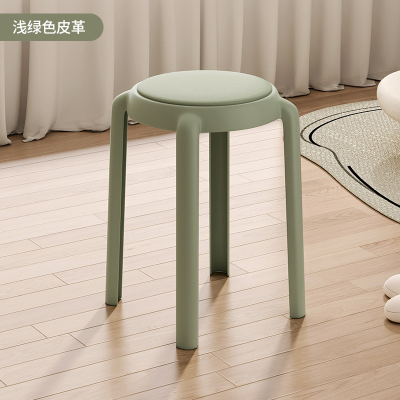 Taburete de plástico para el hogar taburete de mesa de comedor apilable taburete redondo Banco alto taburete de sofá simple taburete de maquillaje puerta taburete de cambio de zapatos