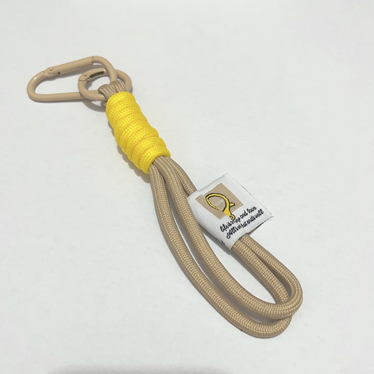 Cuerda de tela tejida de nylon para hombres y mujeres llavero mosquetón pareja llavero mano cuerda bolsa cordón fábrica ventas directas