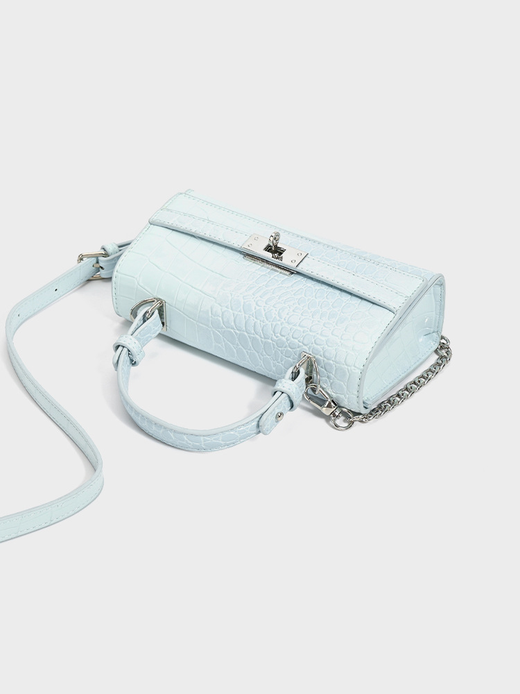 One-Shoulder Bag, Crocodile Print, Compact Chic, One-Shoulder Style