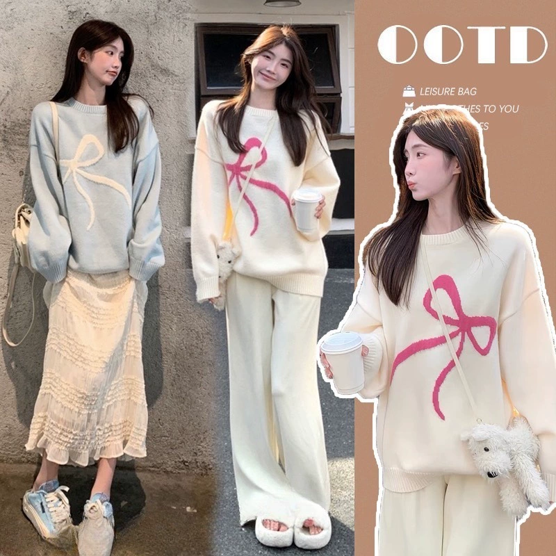 2024 новый маленький костюм для беременных корейский свободный свитер для беременных