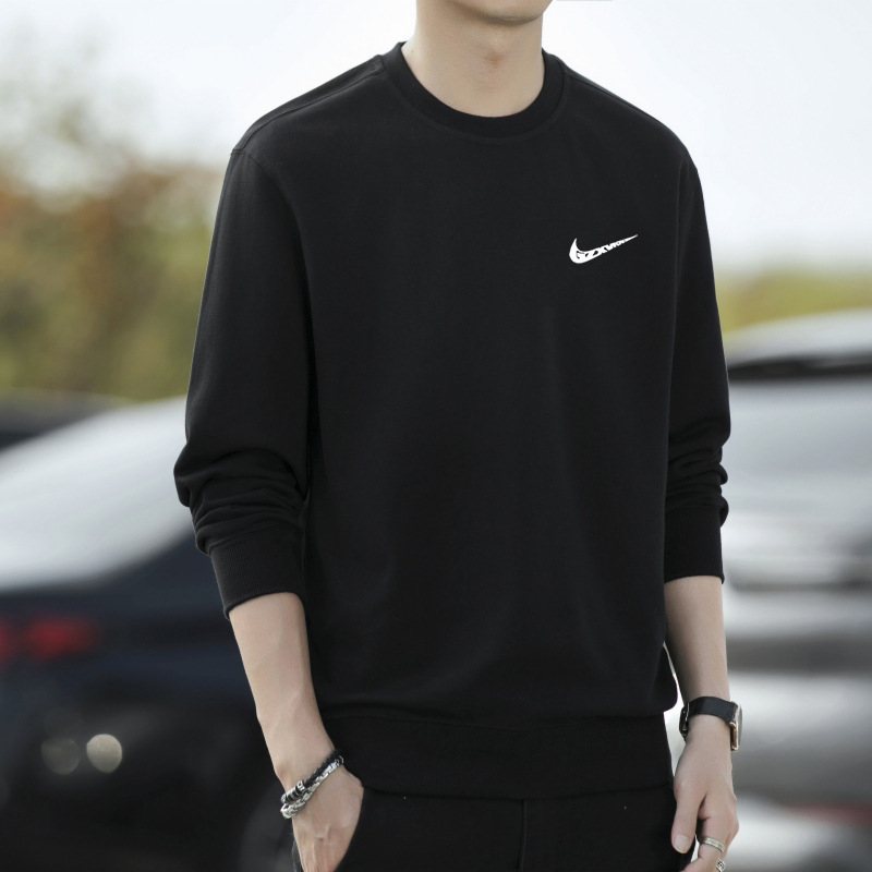 Men's 2025 Sweatshirt Men's Spring New Long-Sleeved T-Shirt Men's Small Terry Men's Round Neck Pullover Knitted Bottoming Shirt