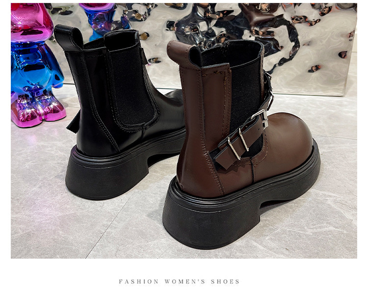 Fashionable Women's Ankle Boots British Style Retro Martin Boots_voghion.com