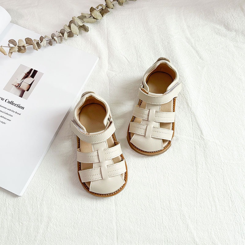 Sandales romaines confortables pour enfants, chaussures de plage françaises pour bébés filles, nouvelle collection été 2023_voghion.com