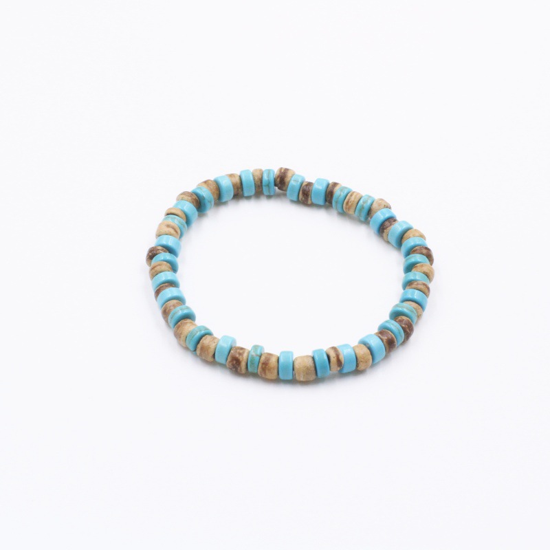 Vintage Natural Stone And Coconut Shell Bead Bracelet For Couples_voghion.com