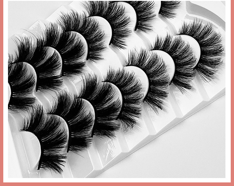 7 Pairs New  Multi-layer Thick Cross Artificial Mink Hair False Eyelashes display picture 16