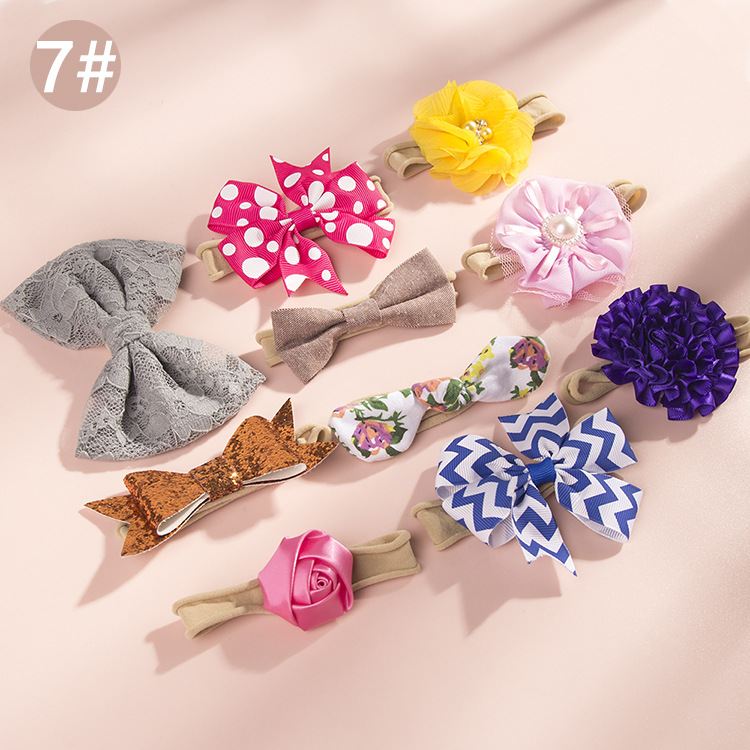 Children's Nylon Bow Headband Set display picture 8