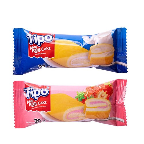 Vietnamese imported Tipo mini cake roll strawberry milk filling roll breakfast bread snack gift