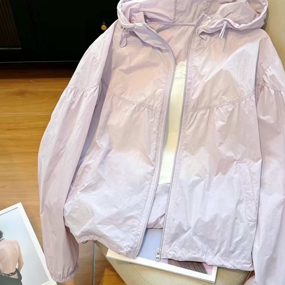 Korean style pearl purple sun protection jacket for women, summer 2026 new style, lightweight, breathable, UV protection casual top