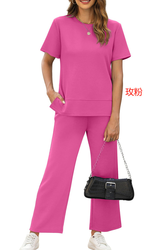 2025アマゾン独立駅越境爆品夏セクシー女性丸首tシャツゆるいプルオーバー半袖上着|undefined