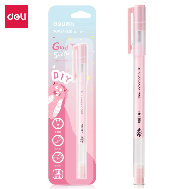 Карандаш-наклейка Dot Adhesive Pen (deli) — без следа, быстро сохнущий клей для планировщиков и рукоделия