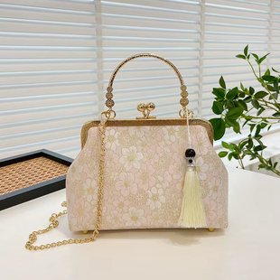 Evening Bag New Chinese Style National Style Cheongsam Bag Clip Bag Live Broadcast Women's Bag Hand-Held Cross-Body Bag Cross-Border Bag Catwalk Bag