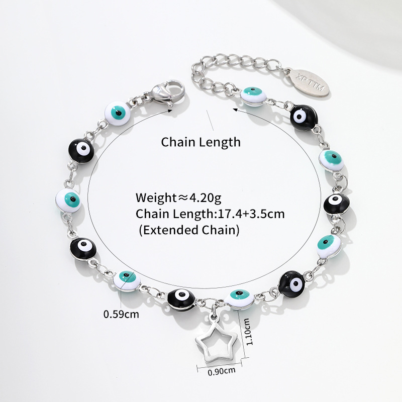 Pulsera de Ojo de Demonio de Aleación, Hueco, Galvanizado