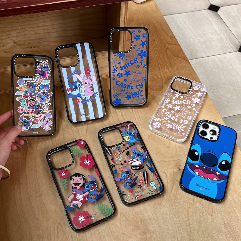 High-End Stitch-Themed Phone Case Suitable for Apple iPhone 17 Pro Max, Protective Cover for 14/13, Anti-Drop for 15 Pro, and 12