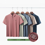 Летняя шелковая дышащая быстросохнущая тонкая футболка polo для отдыха, короткий рукав