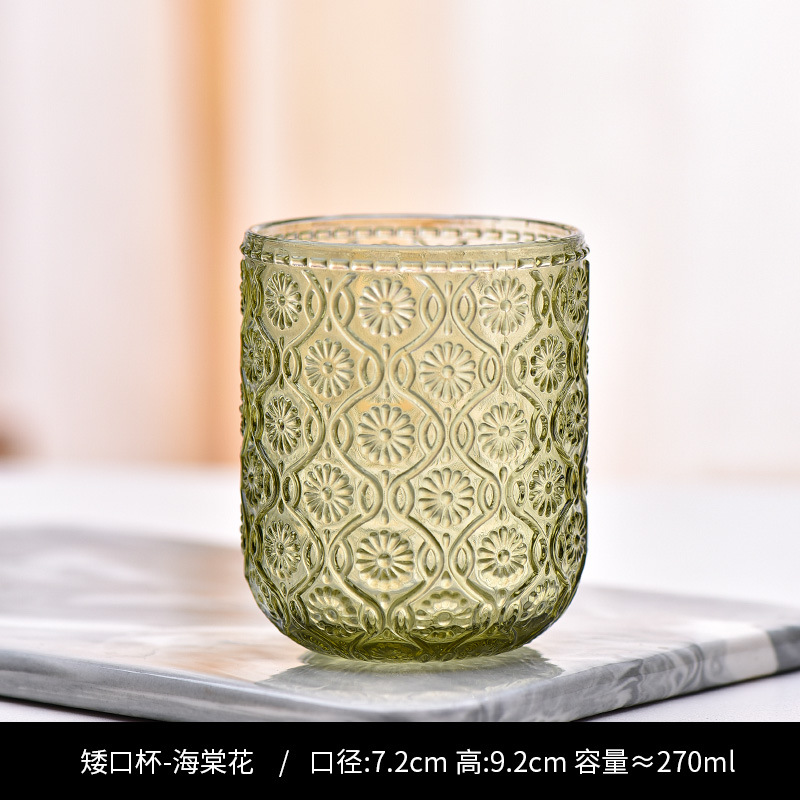 Copa de rayas verticales de vidrio retro europeo, copa de vino tinto, copa de postre alto de helado, copa de vino de frutas de uva de champán casero