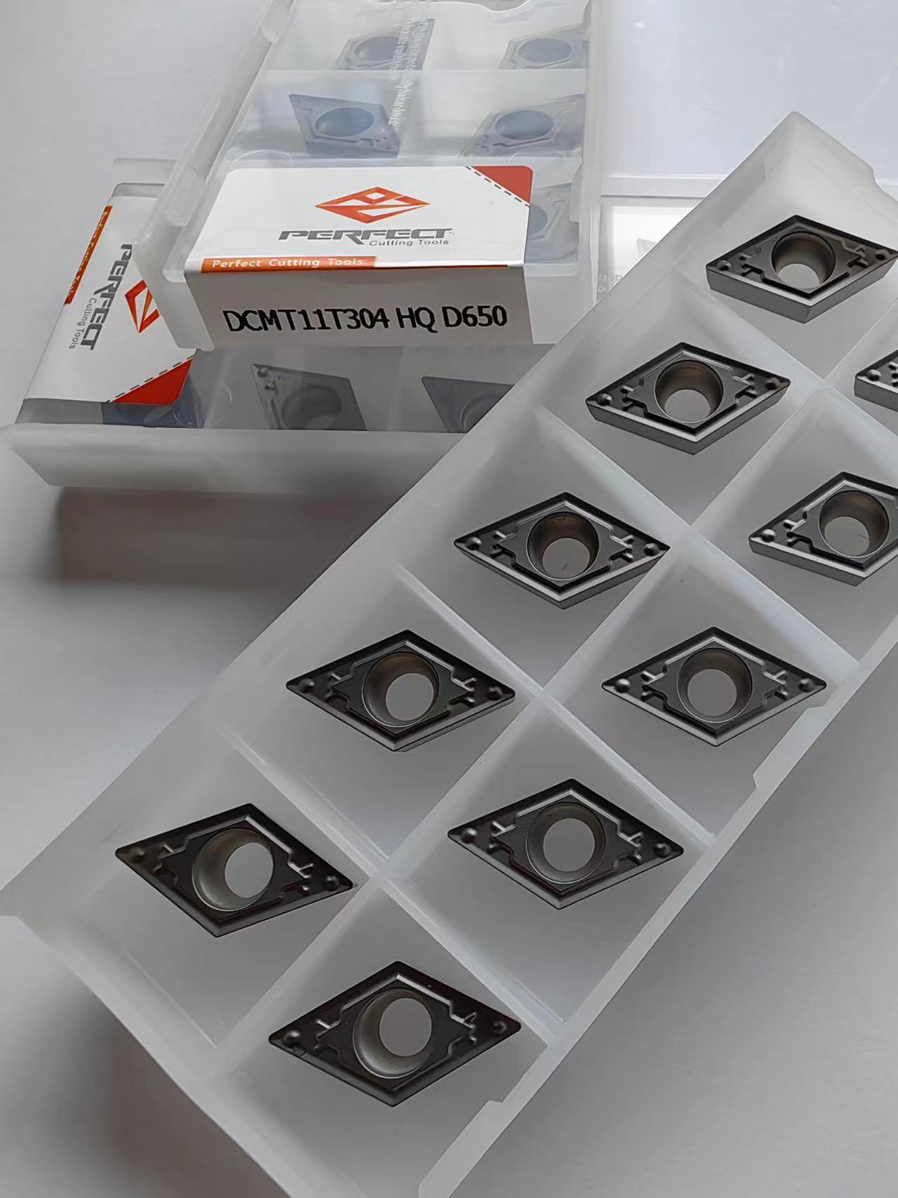 普菲特金属陶瓷车菱形刀片DCMT11T304 HQ D650外圆内孔 钢件精车