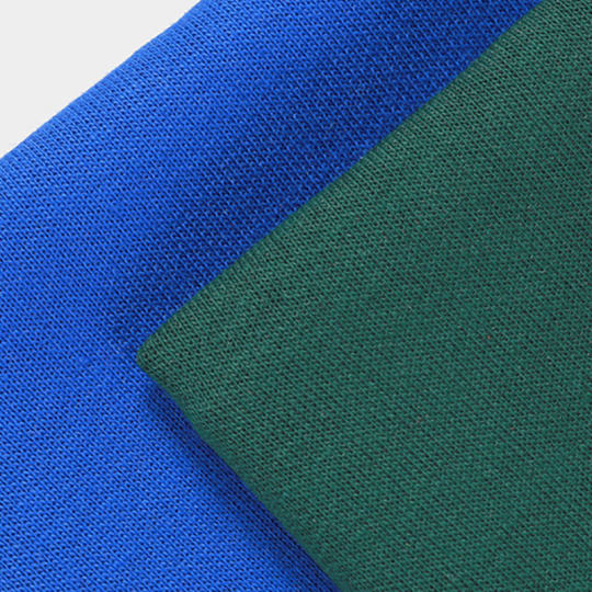 Healthy cloth knitted fabric 300g combed polyester cotton fabric autumn and winter school uniform garden clothes warm sweater in stock fabric