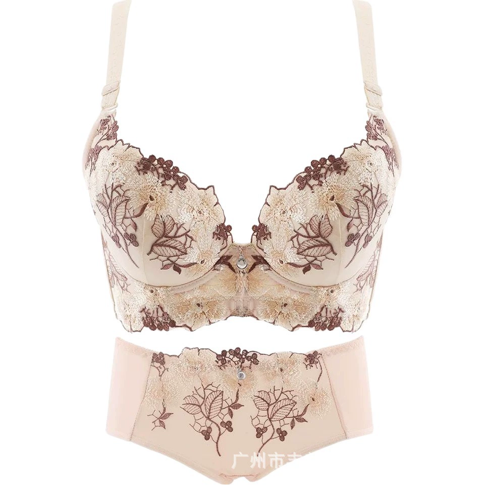 [Запатентованные продукты] Вышитое собранное нижнее белье толстый тонкий бюстгальтер сексуальный регулируемый бюстгальтер костюм 1271 Внешняя торговля