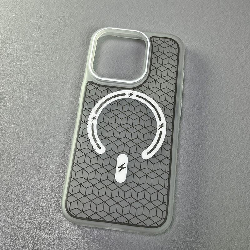 Magnetic Phone Case For Iphone 16 Pro Max With 3d Engraved Grid_voghion.com