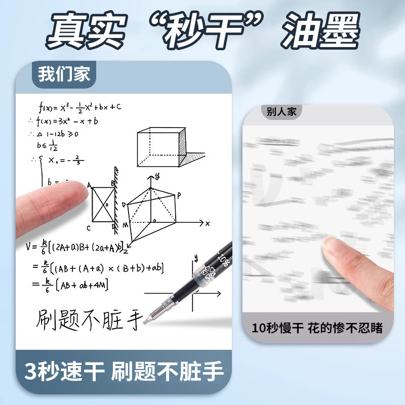 批发0.5mmCS笔头按动中性笔替芯 黑色大容量速干笔芯学生办公替芯|undefined