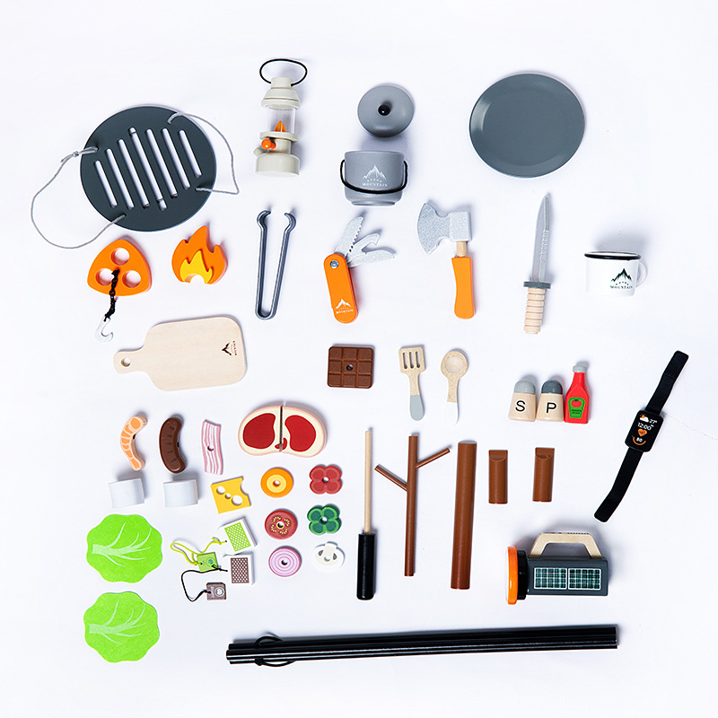 UMU Youmu Jiajia serie de juguetes de madera simulados al por mayor cubiertos de cocina bolsas de maquillaje bolsas de corte