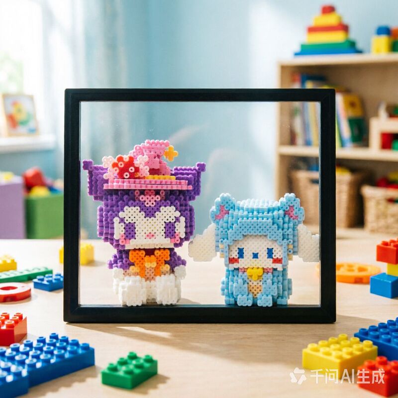 Acrylic Bead Art Photo Frame Square Double-Sided Transparent God of Wealth Bead Art Finished Product Storage Box Empty Frame Desktop Display Stand
