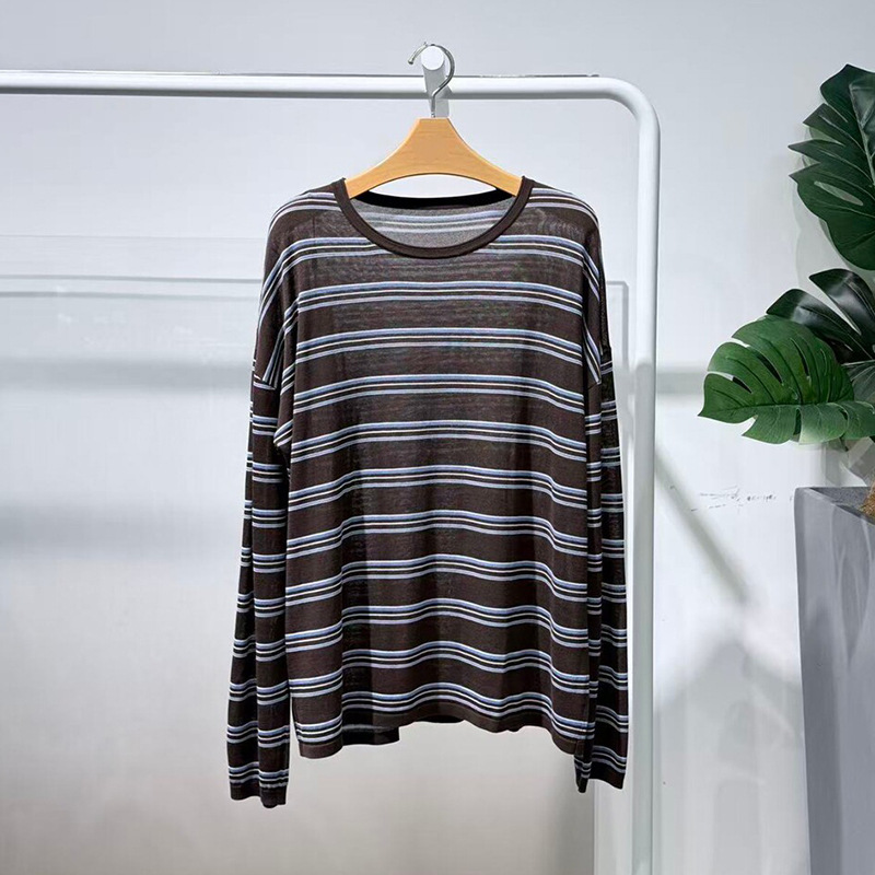 26 Autumn New Lazy Style Striped Knit Sweater for Women, Loose Long Sleeve Pullover Top 5H8132271 26 Autumn New Lazy Style Striped Knit Sweater for Women, Loose Long Sleeve Pullover Top 5H8132271