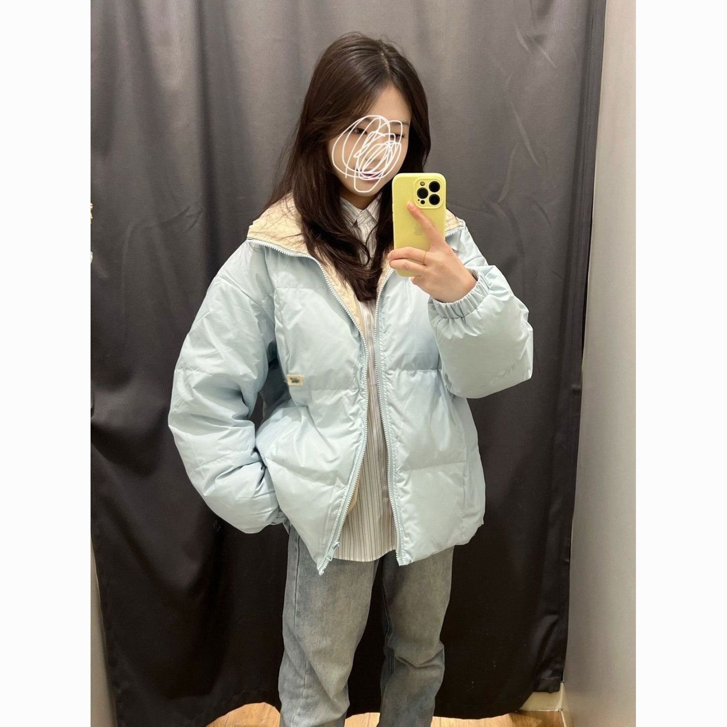 羽绒服冬季立领鸭绒新款韩版学院学生外套加厚宽松保暖面包