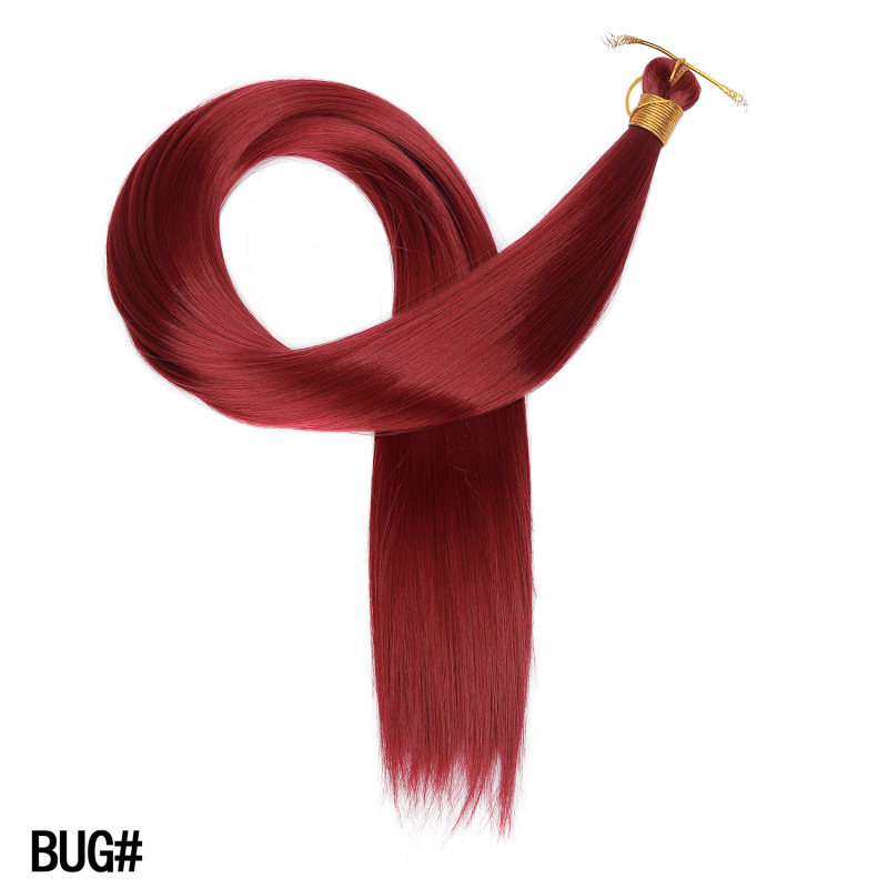外贸欧美化纤直丝发把straight bulk hair高温丝接发直条发把批发|undefined